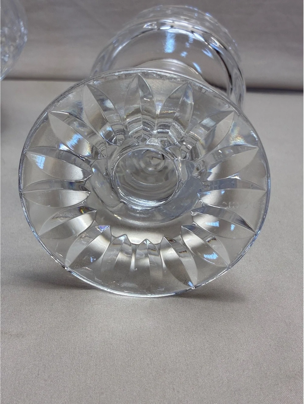 Vintage Clear lead crystal Hurricane Candle Holder